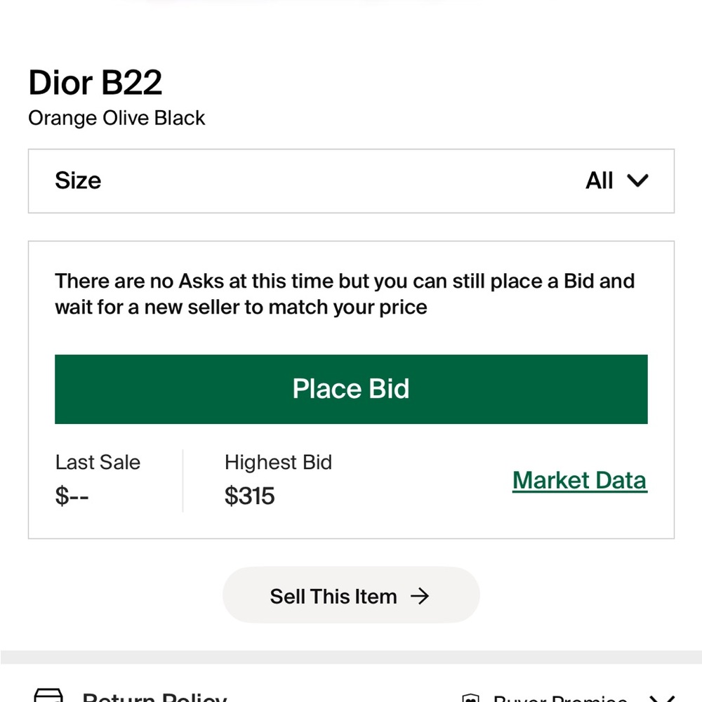 Dior B22 Sneakers - Orange, Olive, Black - Picture 1 of 3